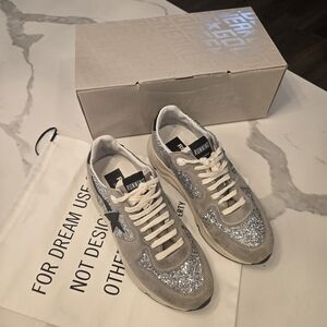 Golden Goose Silver Glitter Sneakers
